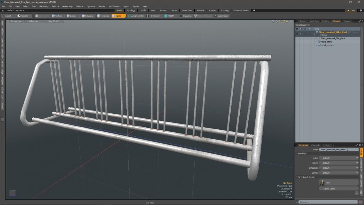 3D Floor Mounted Bike Rack model