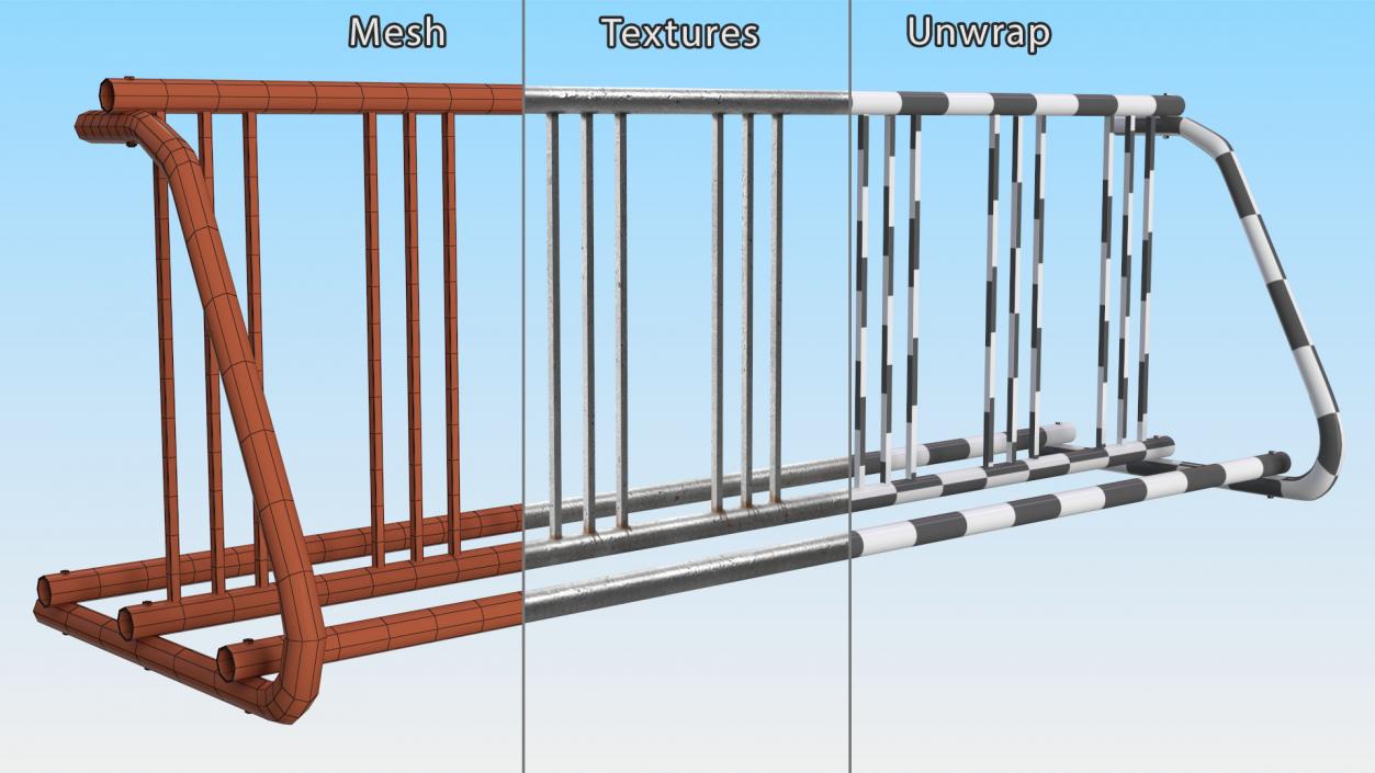 3D Floor Mounted Bike Rack model