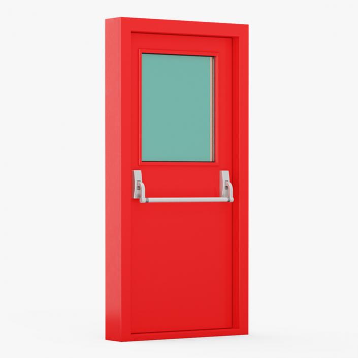 3D Single Fire Exit Door with Panic Bar