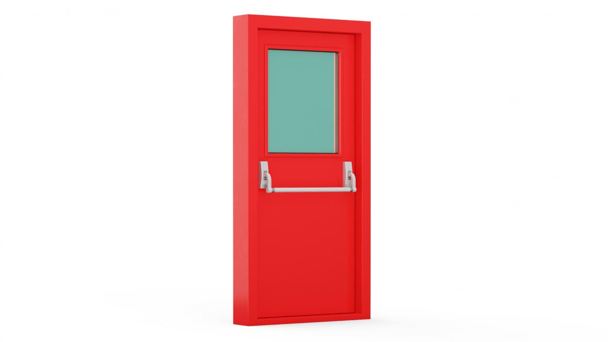 3D Single Fire Exit Door with Panic Bar