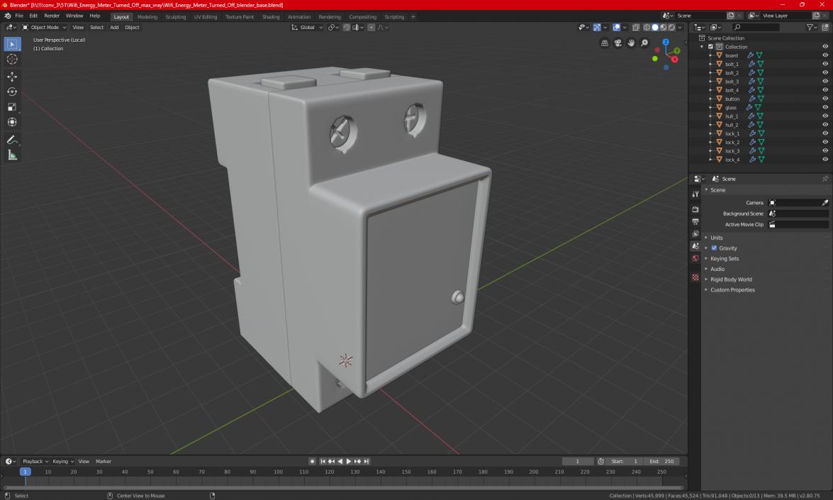 3D Wifi Energy Meter Turned Off model