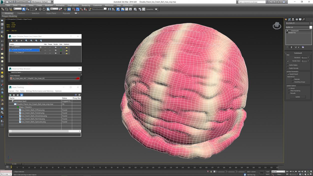 3D Double Flavor Ice Cream Ball model