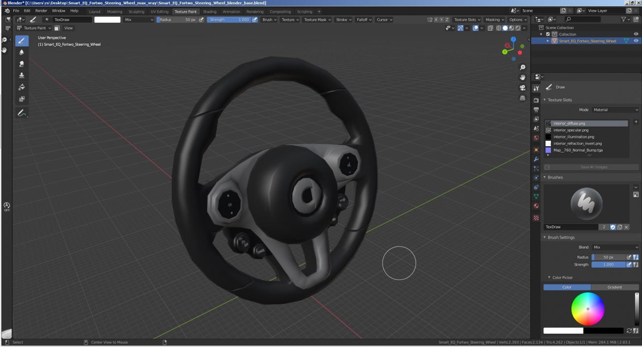 3D model Smart EQ Fortwo Steering Wheel