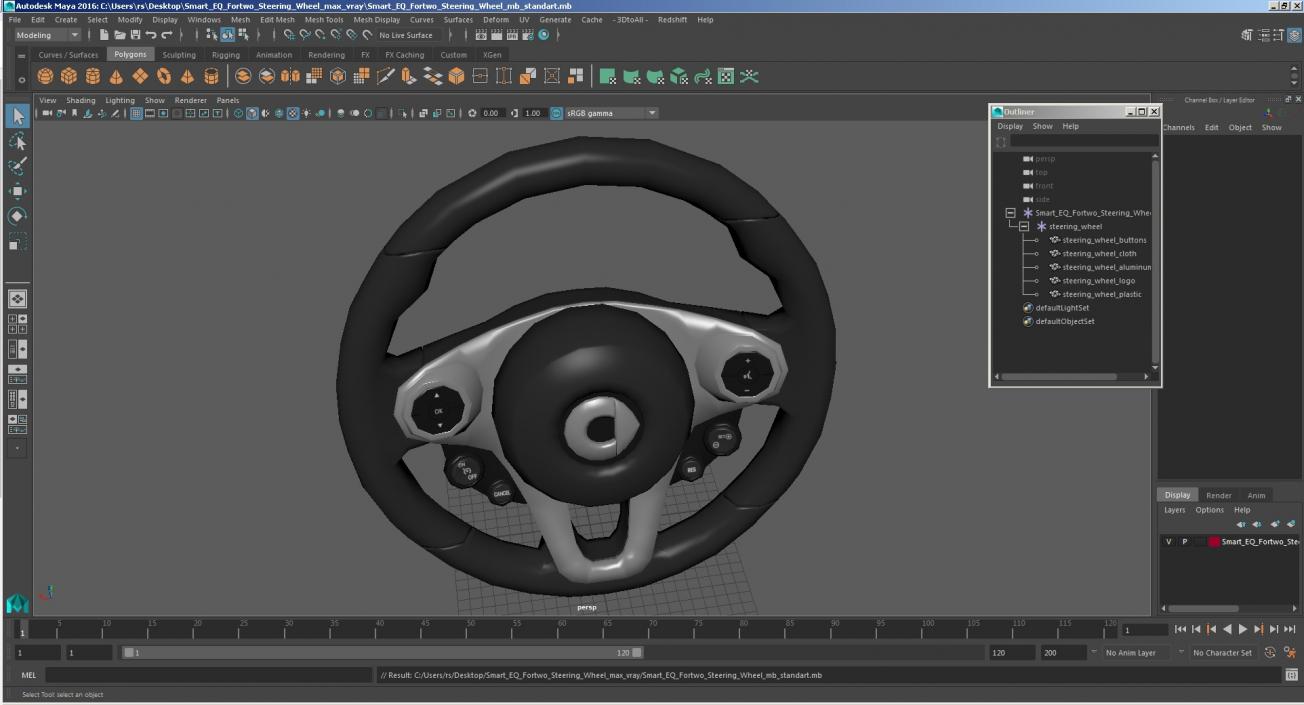 3D model Smart EQ Fortwo Steering Wheel