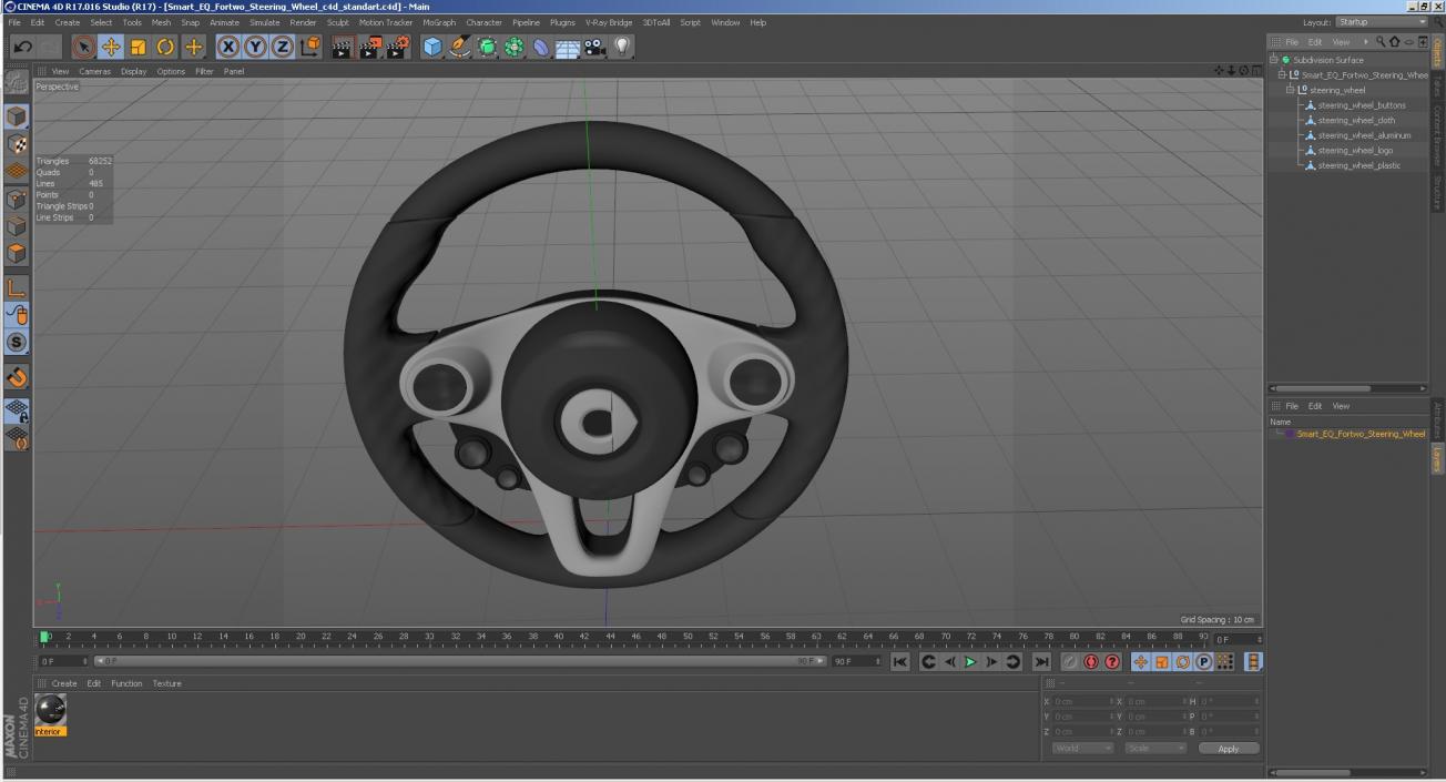 3D model Smart EQ Fortwo Steering Wheel