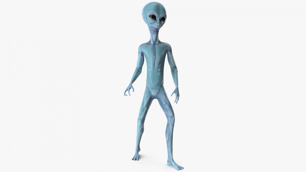 3D Space Alien with UFO Rigged Collection model