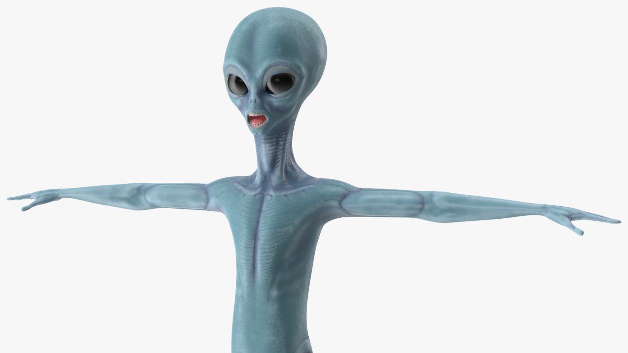 3D Space Alien with UFO Rigged Collection model