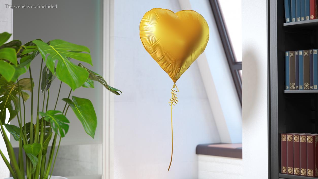 3D Heart Shaped Foil Balloon Matte Gold