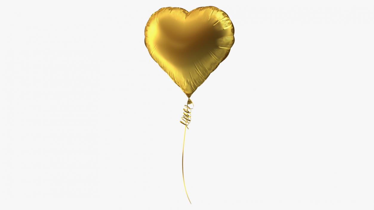 3D Heart Shaped Foil Balloon Matte Gold