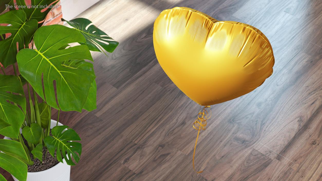 3D Heart Shaped Foil Balloon Matte Gold