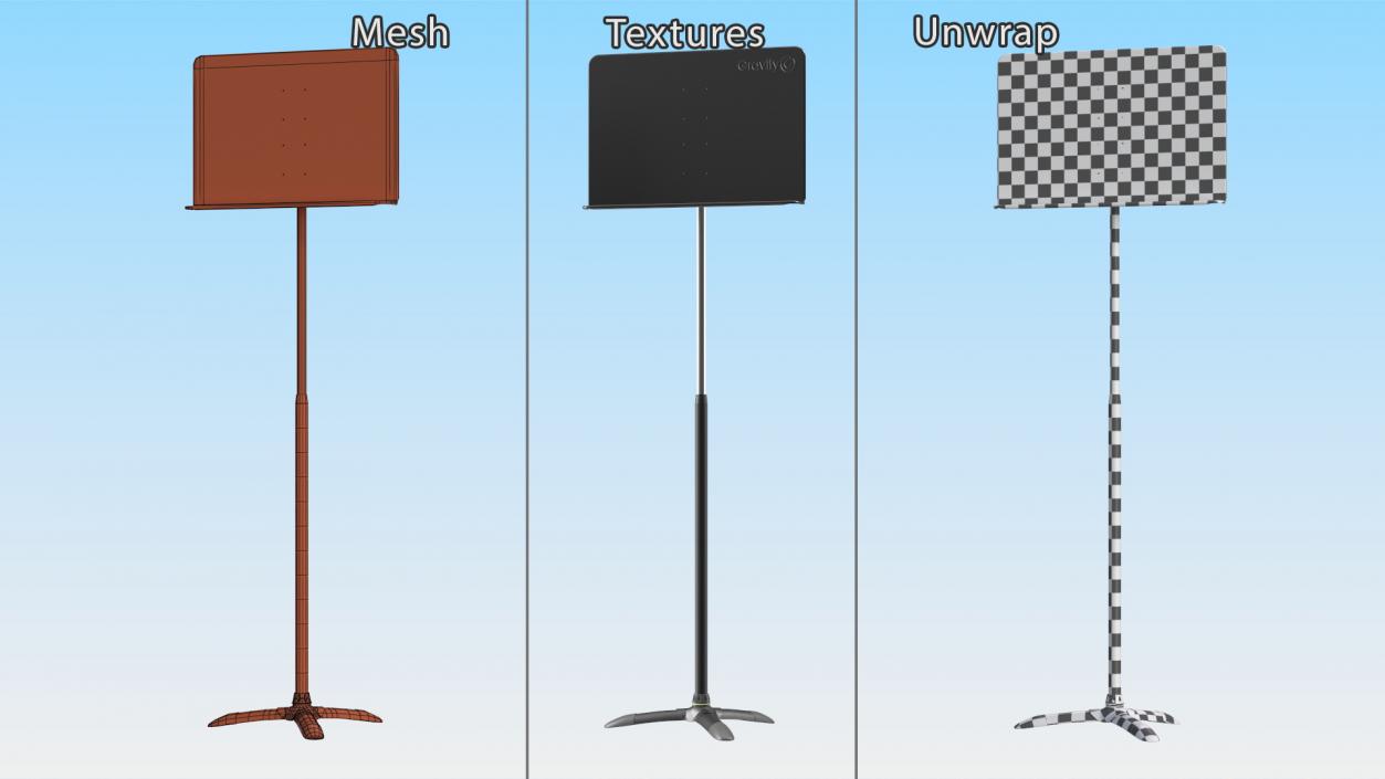 Heavy Duty Music Stand 3D