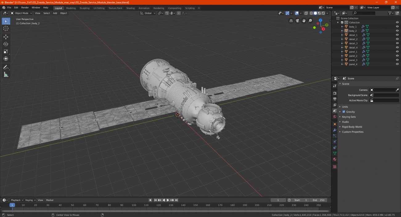 3D model ISS Zvezda Service Module