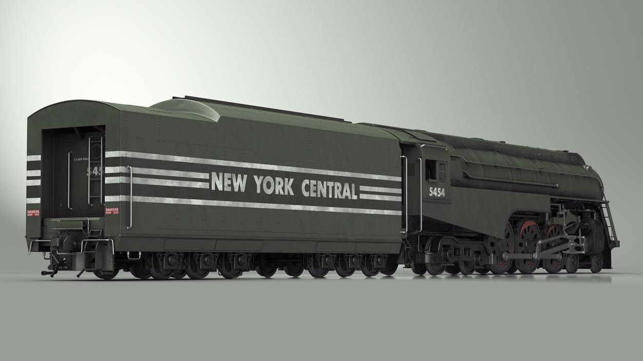 3D New York Central Hudson Train Rigged