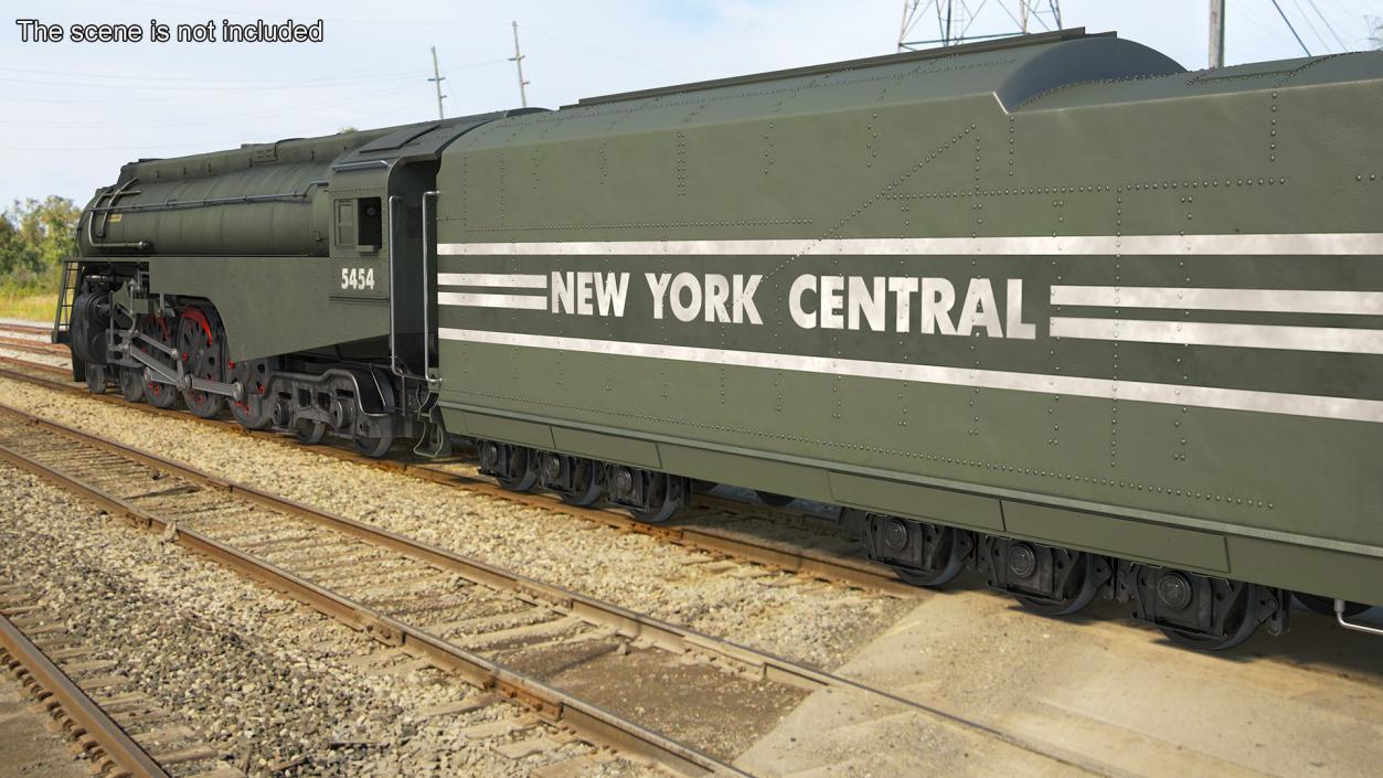 3D New York Central Hudson Train Rigged