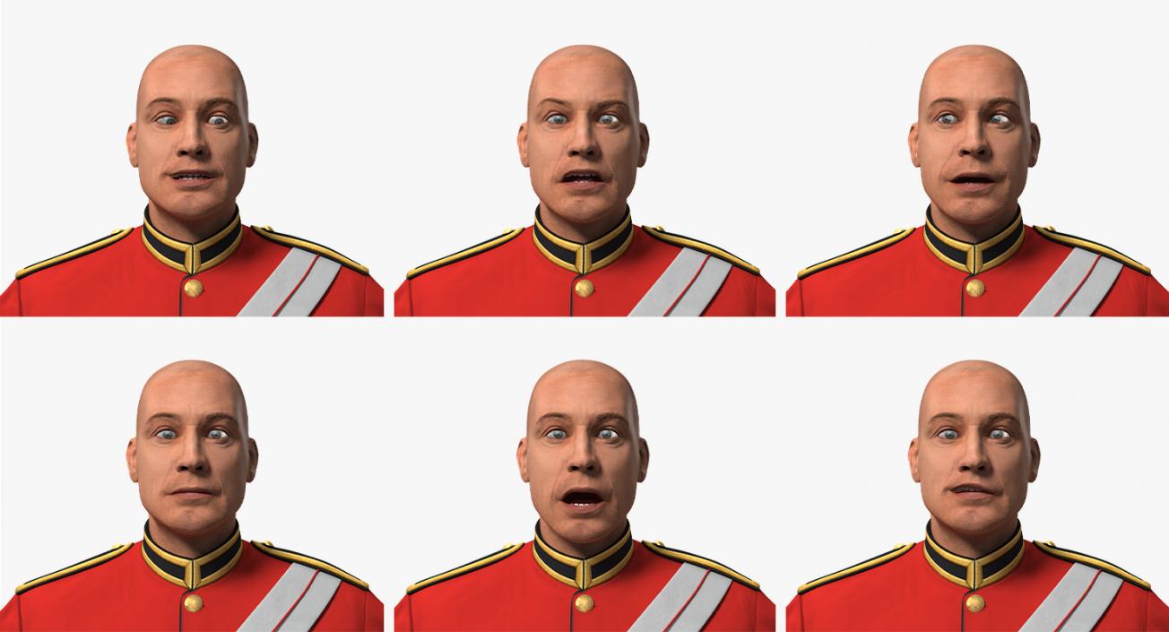 3D Queens Royal Soldier Lifeguards Cavalry Rigged