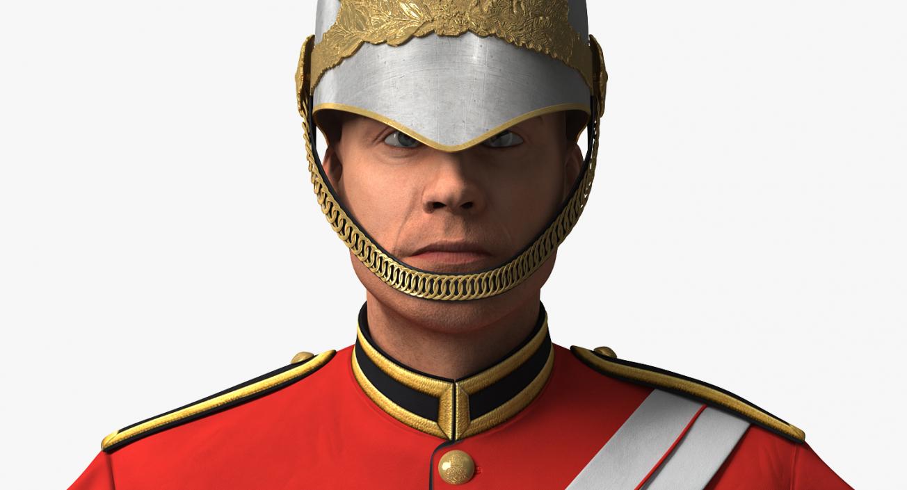 3D Queens Royal Soldier Lifeguards Cavalry Rigged