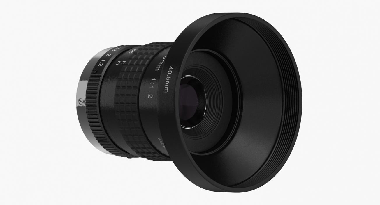 Camera Lens With Hood Generic 3D model