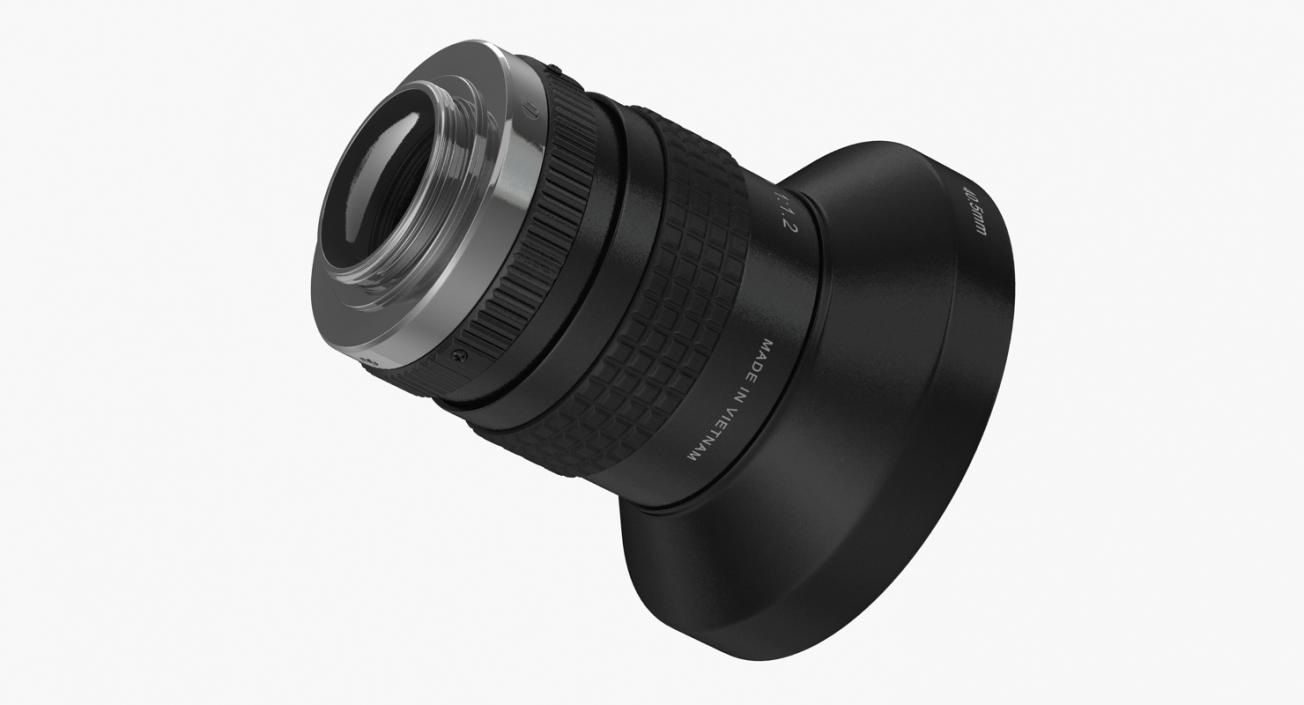 Camera Lens With Hood Generic 3D model