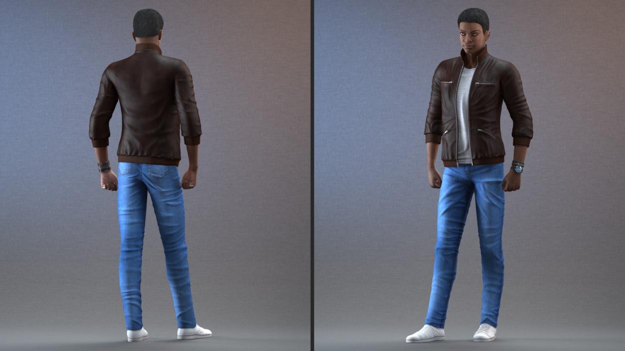 3D model Teenager Light Skin Street Outfit Rigged