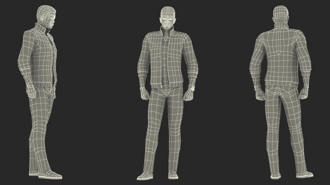 3D model Teenager Light Skin Street Outfit Rigged