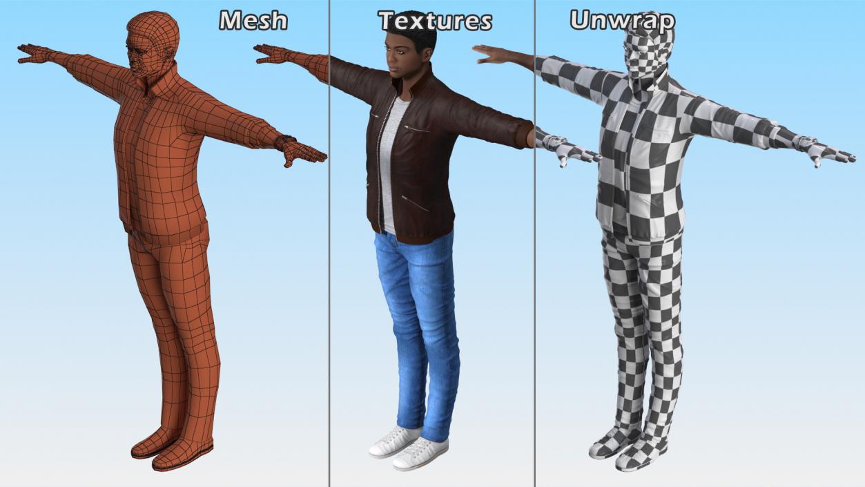 3D model Teenager Light Skin Street Outfit Rigged