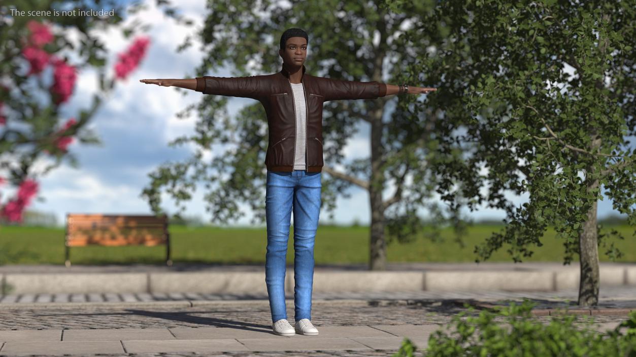 3D model Teenager Light Skin Street Outfit Rigged