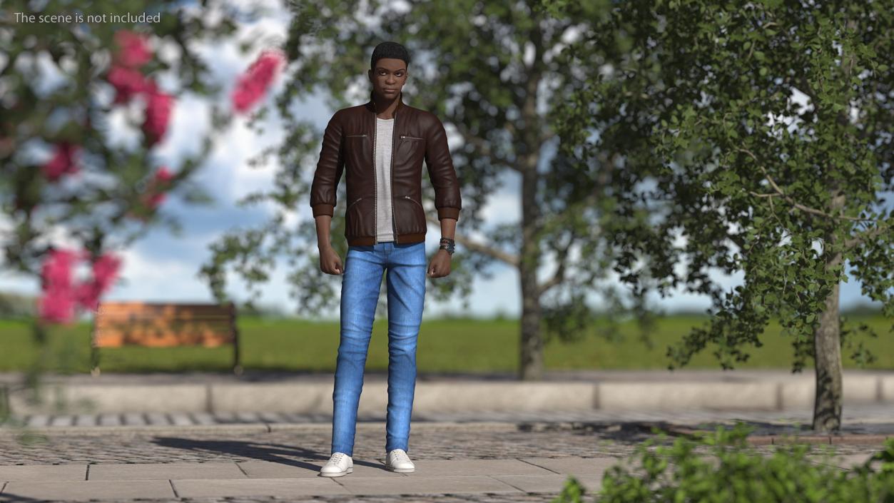 3D model Teenager Light Skin Street Outfit Rigged