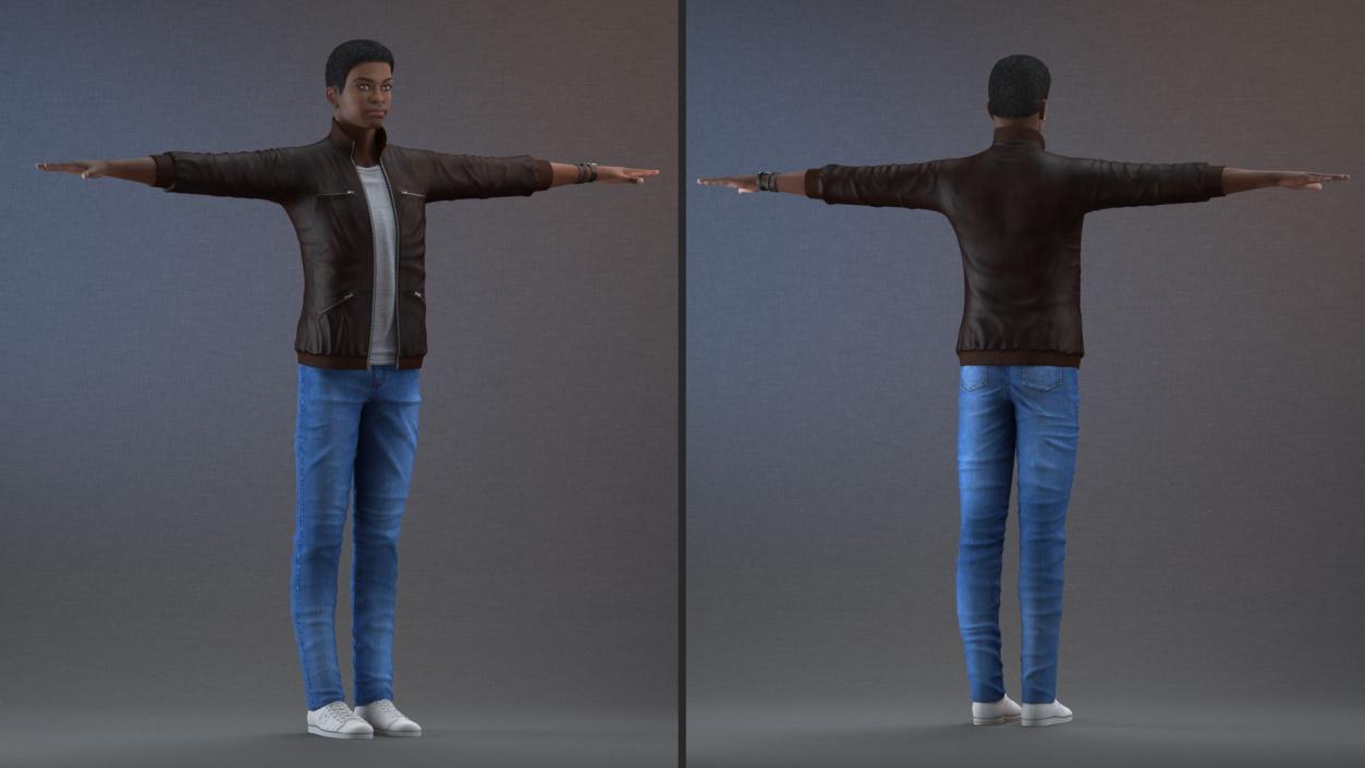 3D model Teenager Light Skin Street Outfit Rigged