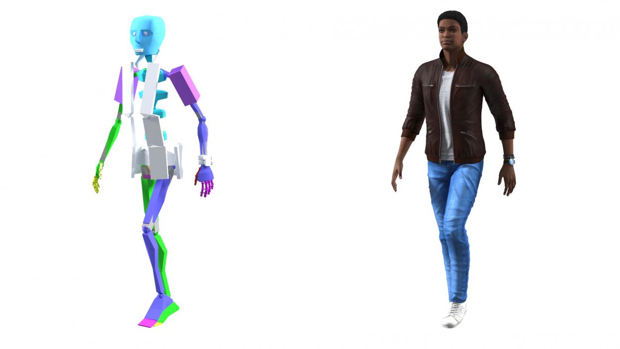 3D model Teenager Light Skin Street Outfit Rigged