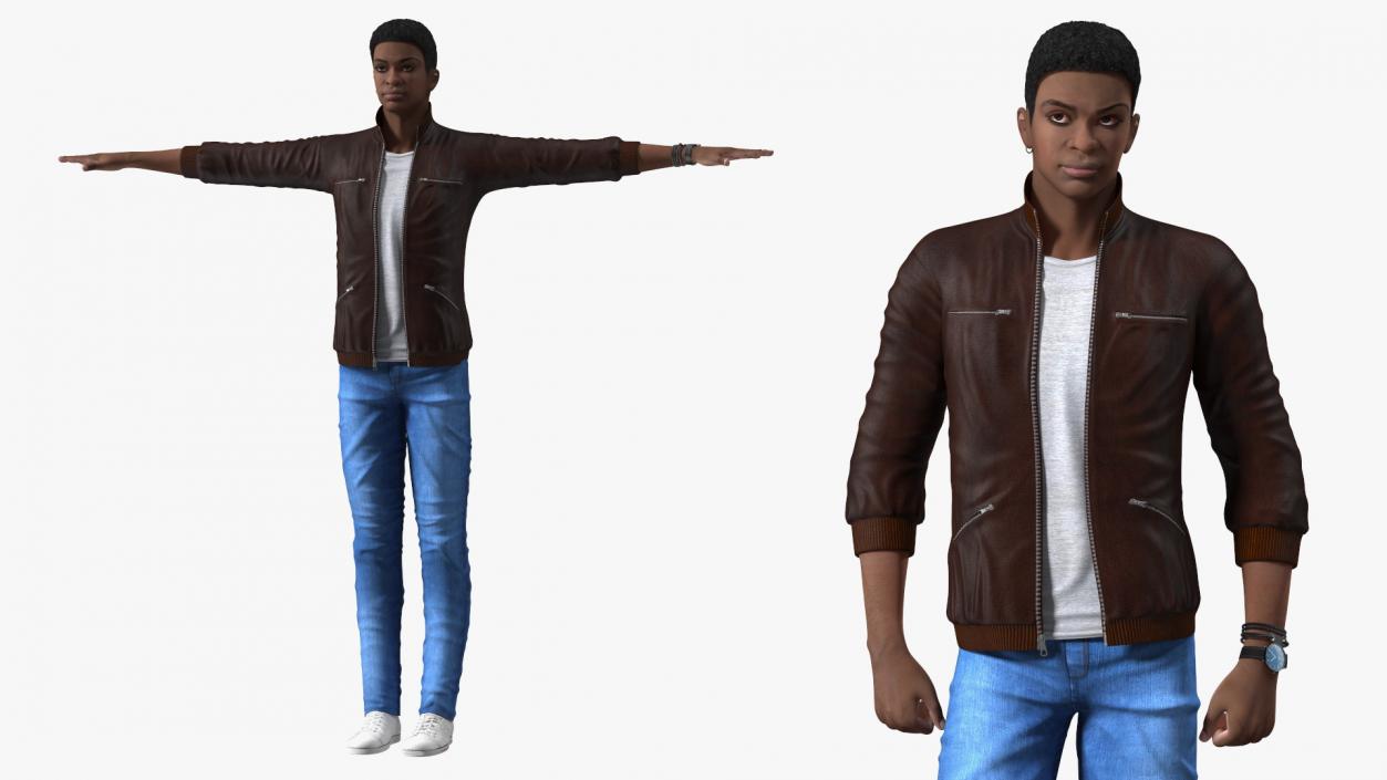 3D model Teenager Light Skin Street Outfit Rigged