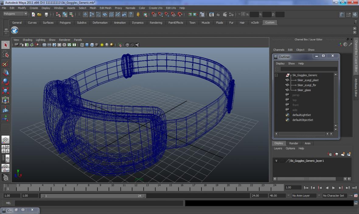 Ski Goggles Generic 3D model