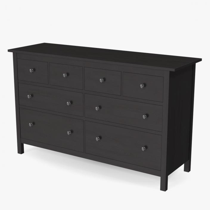 8 Drawer Ikea Dresser Black 3D