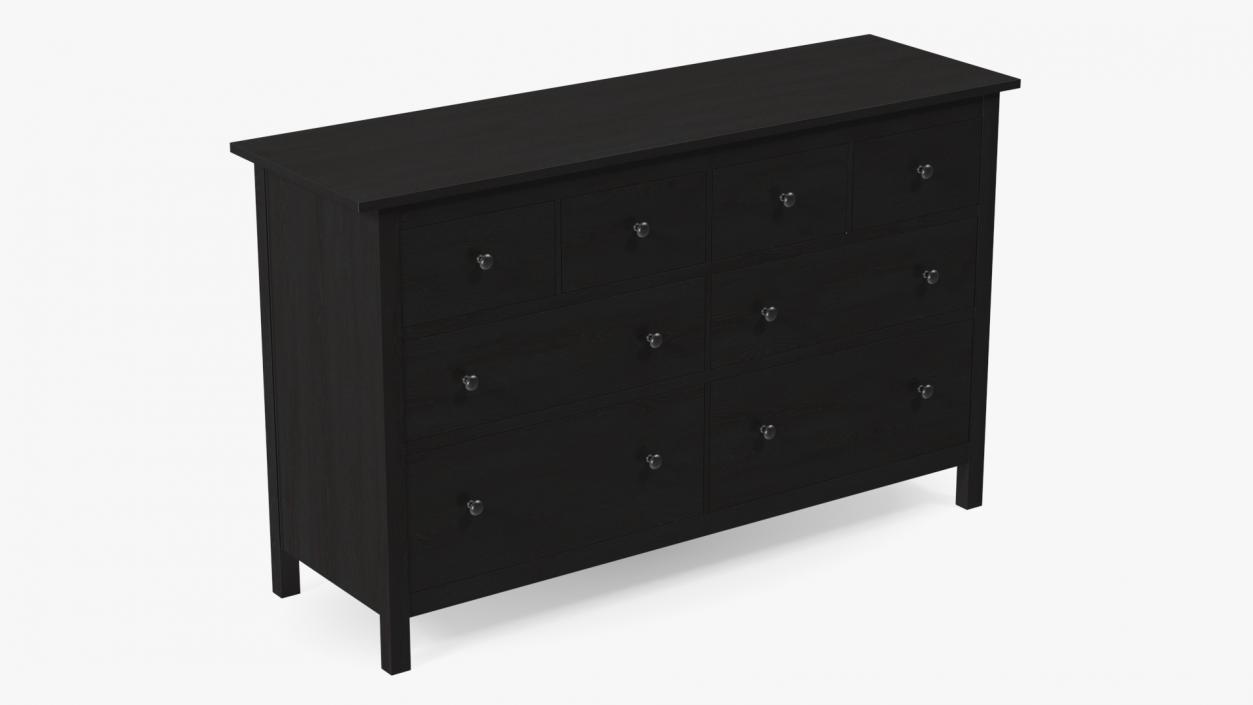 8 Drawer Ikea Dresser Black 3D