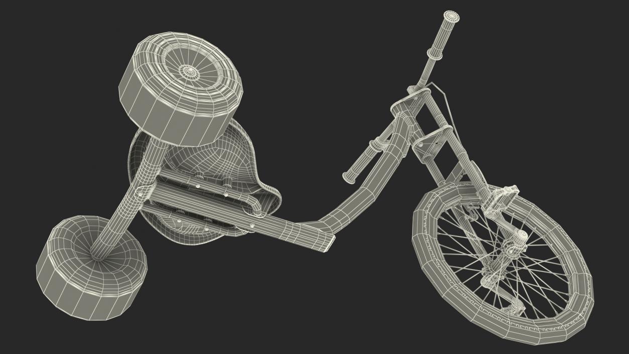 3D model Razor DXT Drift Trike Yellow Rigged