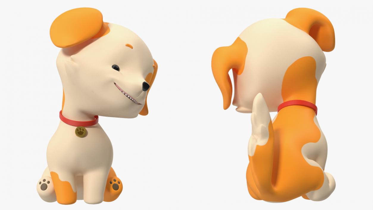 3D Cartoon Puppy Dog Rigged for Cinema 4D model