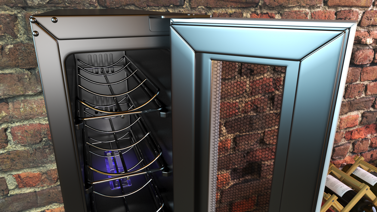 Slim Vertical Built in Wine Cooler 3D model