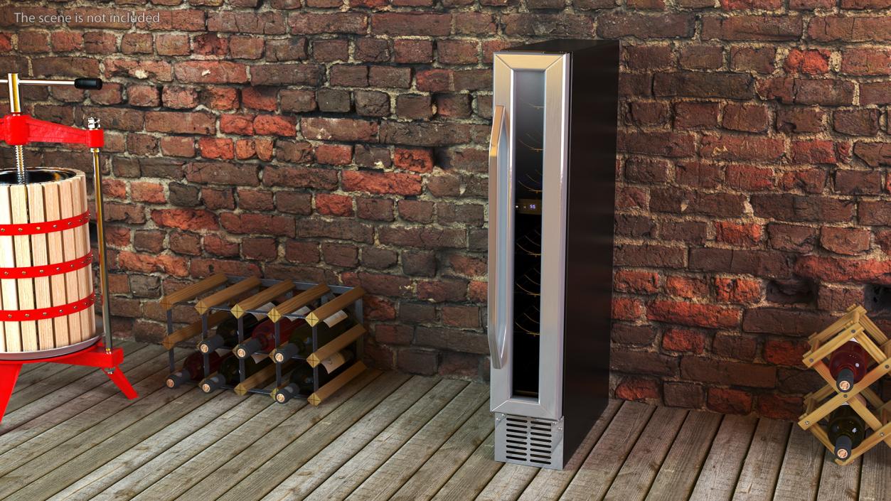 Slim Vertical Built in Wine Cooler 3D model