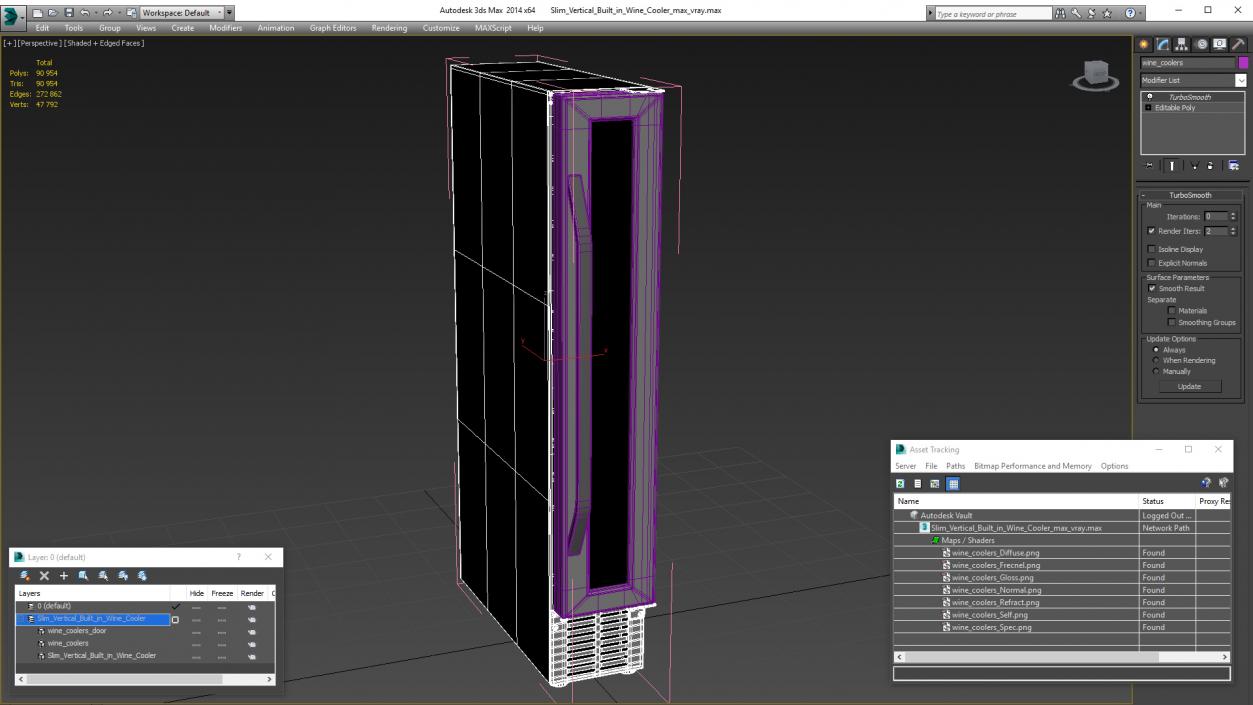 Slim Vertical Built in Wine Cooler 3D model