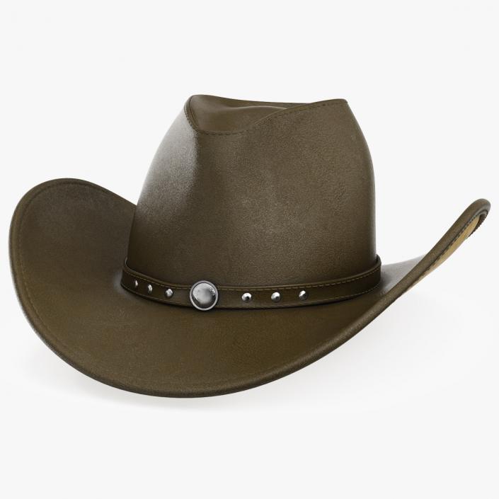 3D Leather Western Cowboy Hat