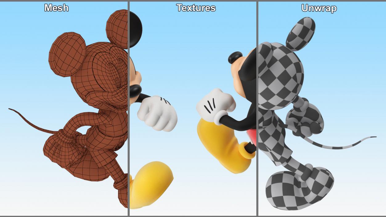 Disney Character Mickey Mouse Walking 3D