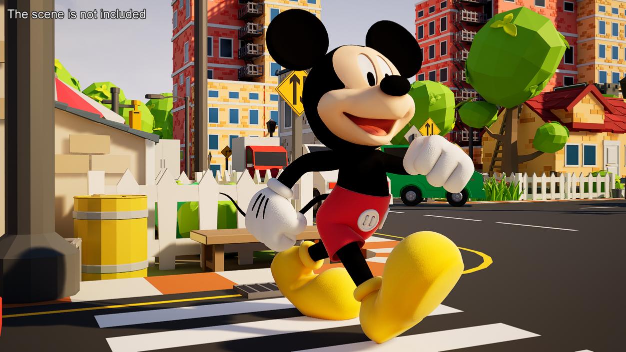 Disney Character Mickey Mouse Walking 3D