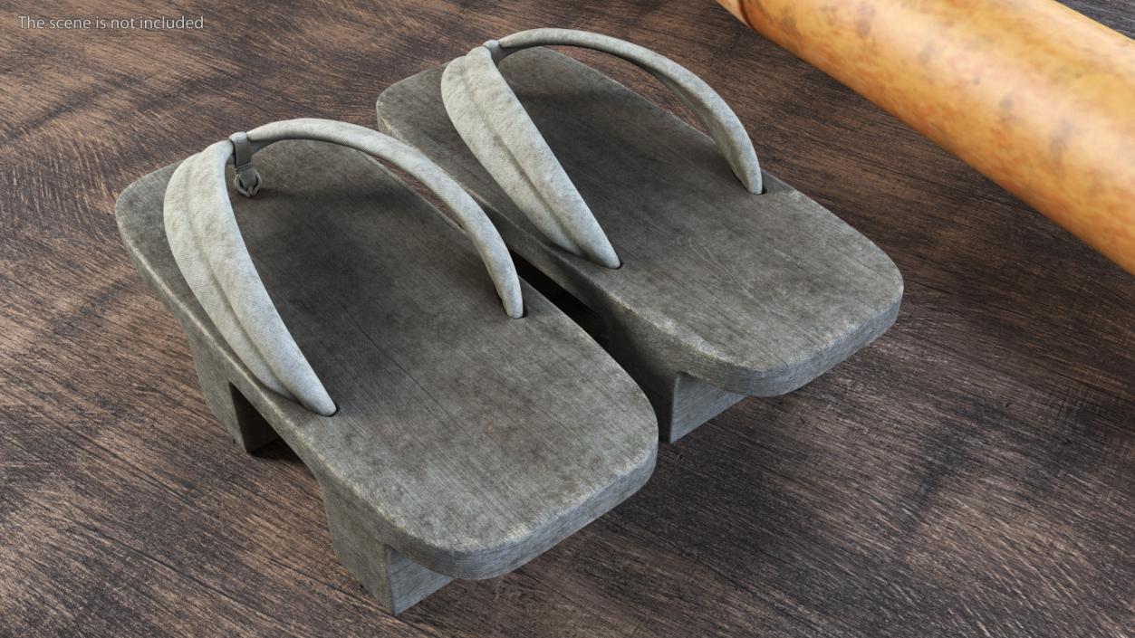 3D model Old Geta Traditional Japanese Clogs