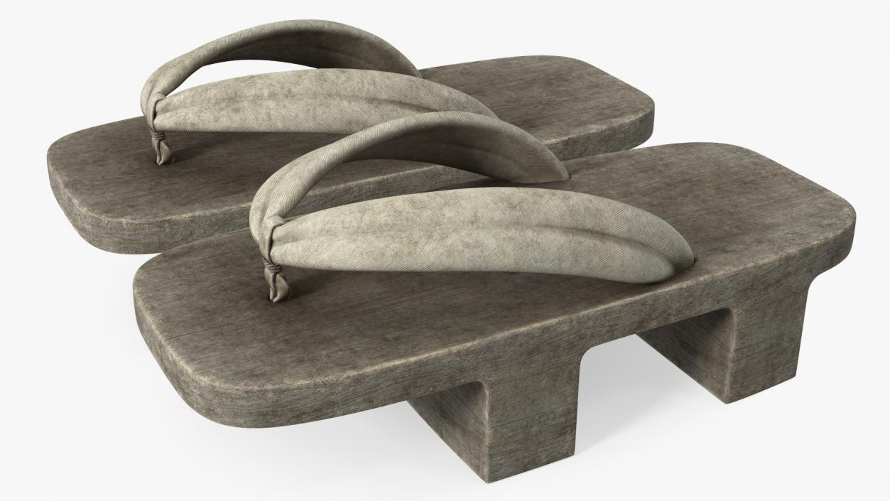 3D model Old Geta Traditional Japanese Clogs