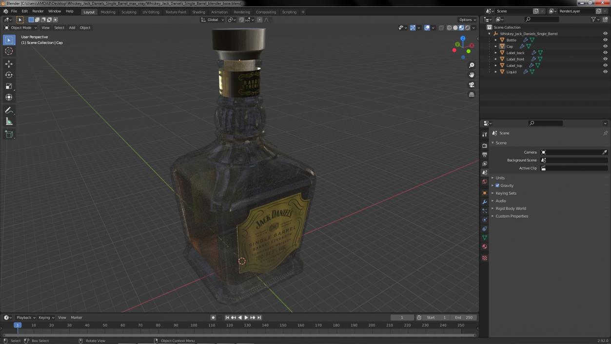 Whiskey Jack Daniels Single Barrel 3D model