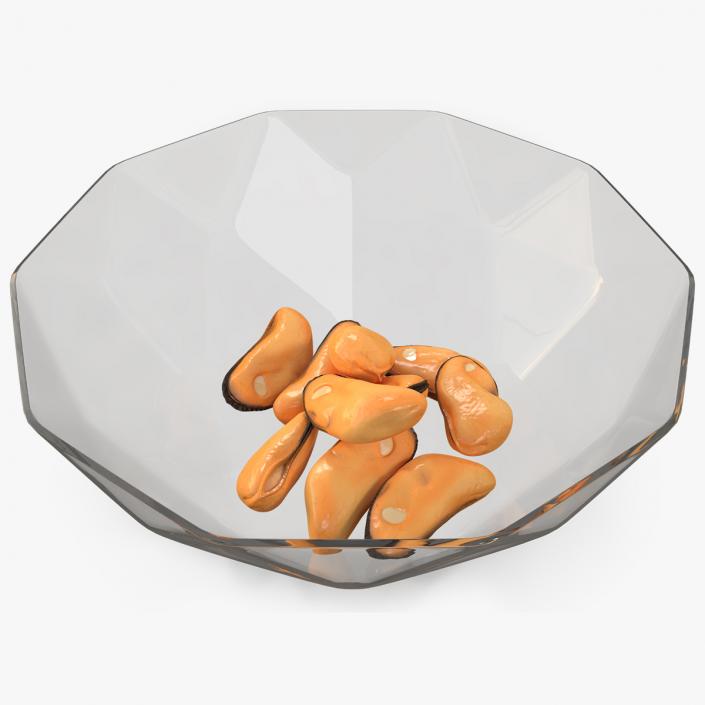 3D model Cleaned Boiled Mussels in Bowl