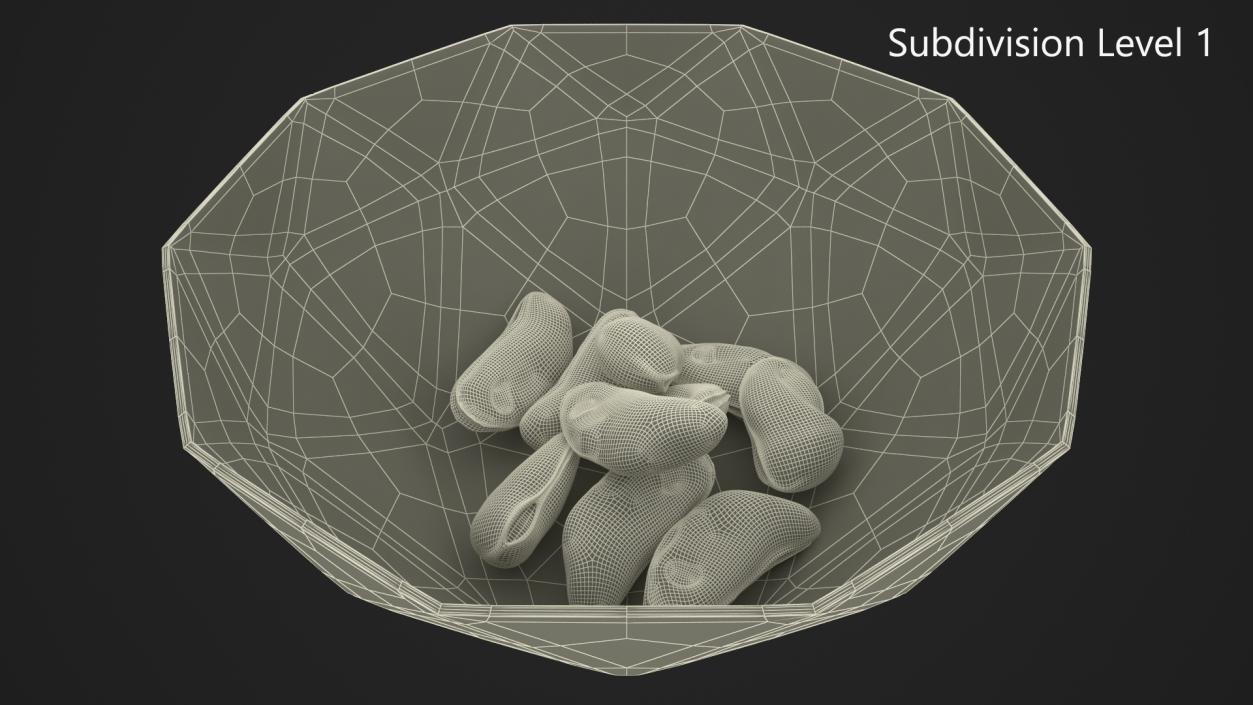 3D model Cleaned Boiled Mussels in Bowl