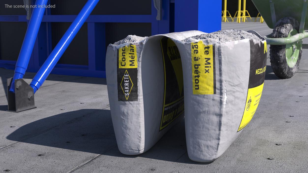 Open Package of Cement Sakrete 80 Lb White 3D