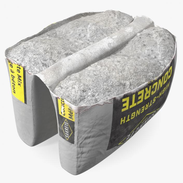 Open Package of Cement Sakrete 80 Lb White 3D