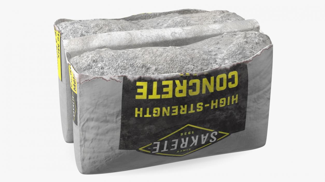 Open Package of Cement Sakrete 80 Lb White 3D