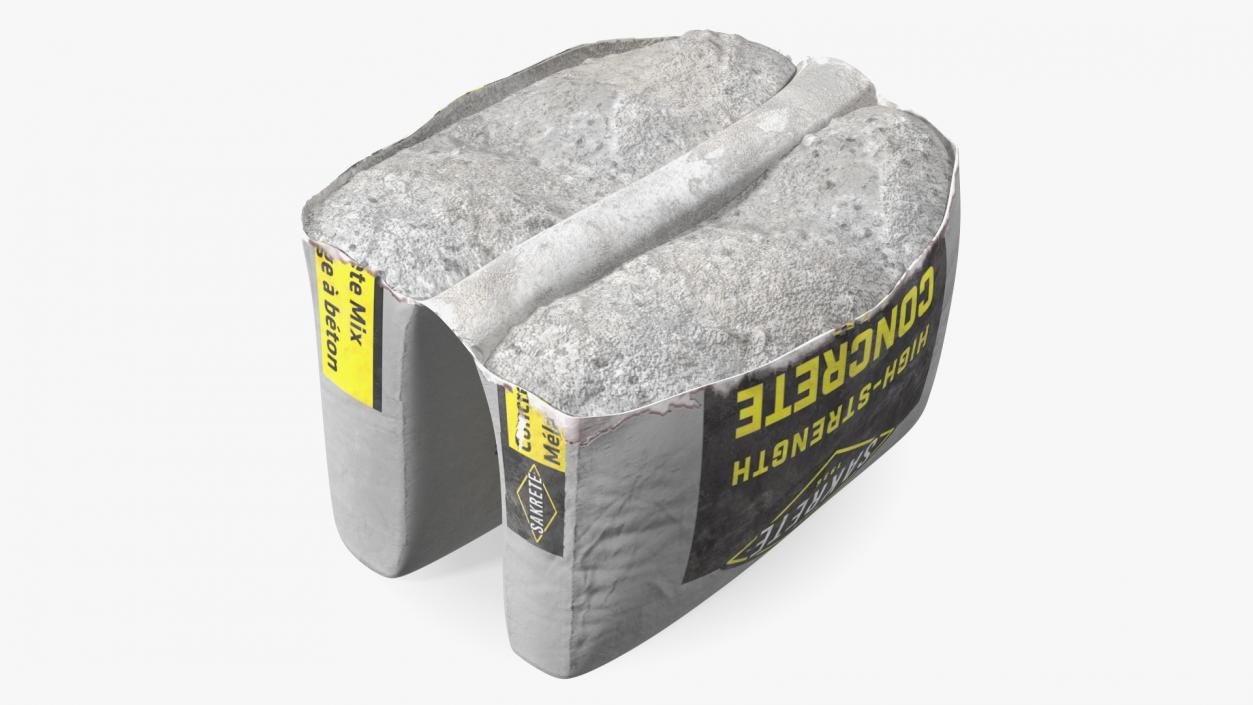 Open Package of Cement Sakrete 80 Lb White 3D